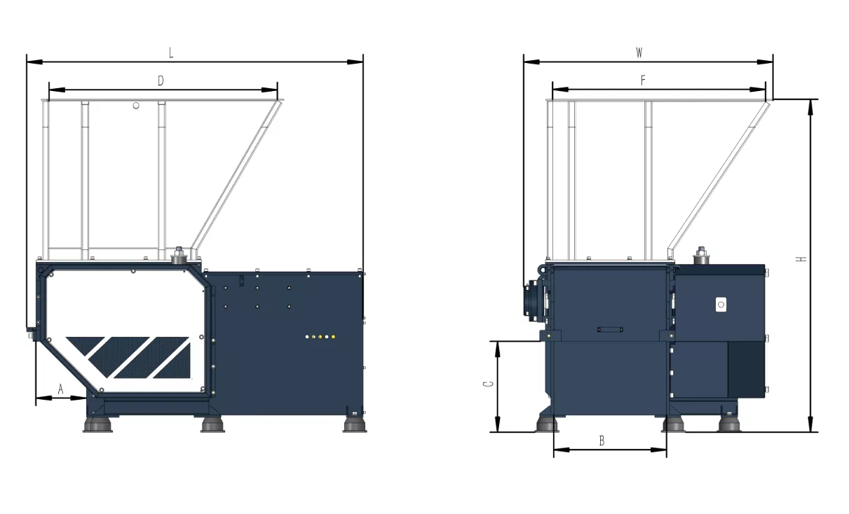 Single-shaft Shredder layout